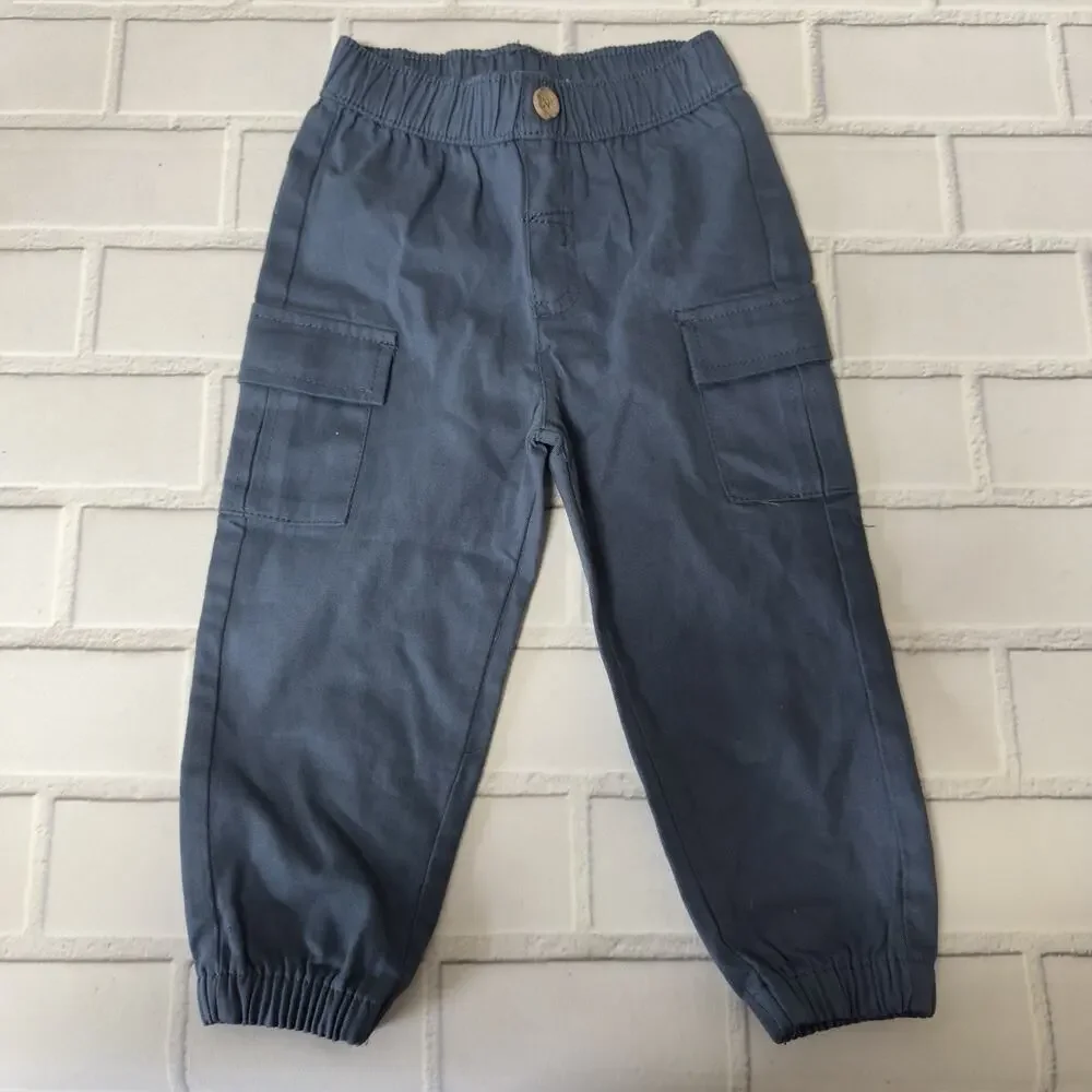 Carter's Boys Button Up Short Sleeve Shirt & Unbranded Blue Pants 18 Months Cars